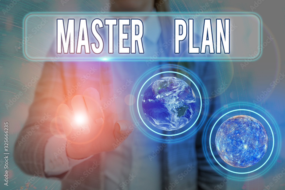Poster text sign showing master plan. business photo text dynamic longterm planning document comprehensive 