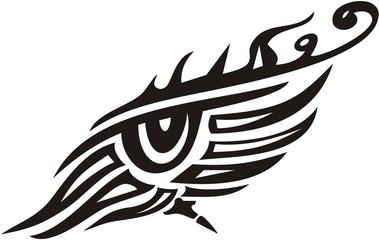 Tribal black and white eye symbol. Beautiful decorative abstract eye isolated against a white background for your design