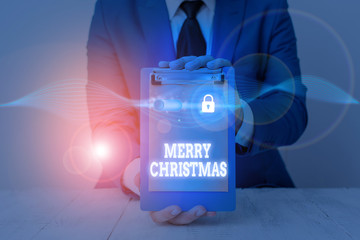 Text sign showing Merry Christmas. Business photo text annual tradition to celebrate the birth of...