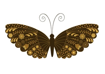 Greeting card with ornamental butterfly