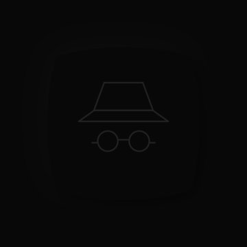Soft UI Neumorphism App Icon Dark Mode Black - Inkognito Modus