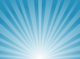 Sunlight rays background. blue color burst background. Vector sky illustration.