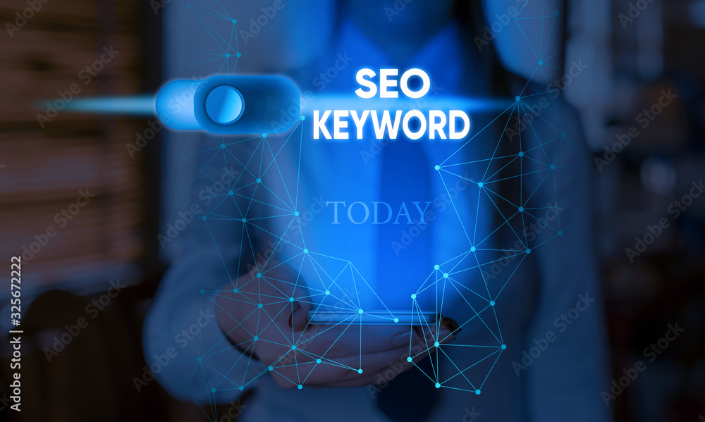Poster handwriting text seo keyword. conceptual photo phrases in your web content that help showing find yo