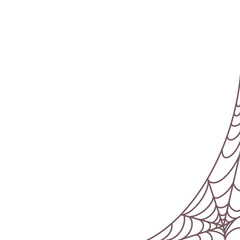 Illustration of a brown spider web. For Halloween cards, t-shirts.