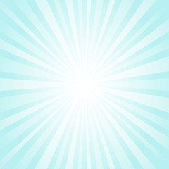 Sunlight rays background. powder blue color burst background. Vector sky illustration.