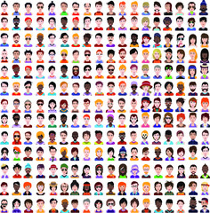 High quality 250 avatar, people vector icons - obrazy, fototapety, plakaty