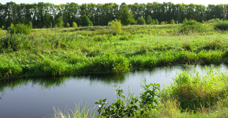 Landscapes of the Kaliningrad region, field and river