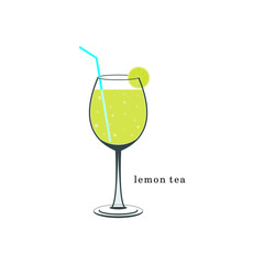 Vector icon of a glass of lemon ice logo.