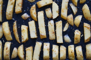 Selbstgemachte Pommes Kartoffeln Fritten