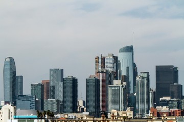 Obraz premium Piękny widok na panoramę Los Angeles w ciągu dnia, Kalifornia, USA