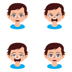 Front view animated character, separate parts of body. Fashionable various views poses and gestures. Cartoon style, flat vector illustration.