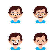 Front view animated character, separate parts of body. Fashionable various views poses and gestures. Cartoon style, flat vector illustration.