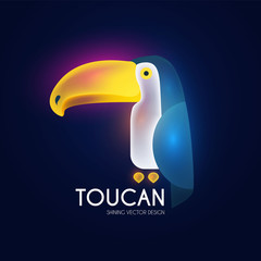 Toucan bird cartoon character. Shining tropic icon. Logo design. © feaspb