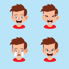 Front view animated character, separate parts of body. Fashionable various views poses and gestures. Cartoon style, flat vector illustration.