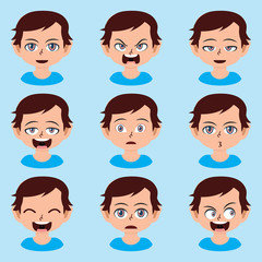 Front view animated character, separate parts of body. Fashionable various views poses and gestures. Cartoon style, flat vector illustration.