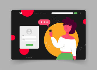 Vector modern colorful landing page