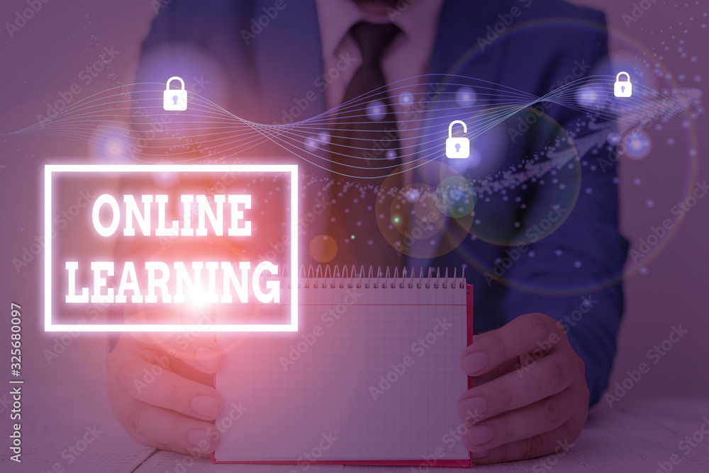 Poster word writing text online learning. business photo showcasing educational tool based on and accessibl