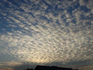 sunset over the clouds