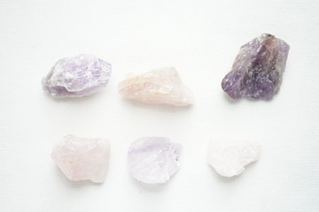 Rosenquarz und Amethyst