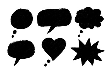 Grunge hand drawn speech bubbles