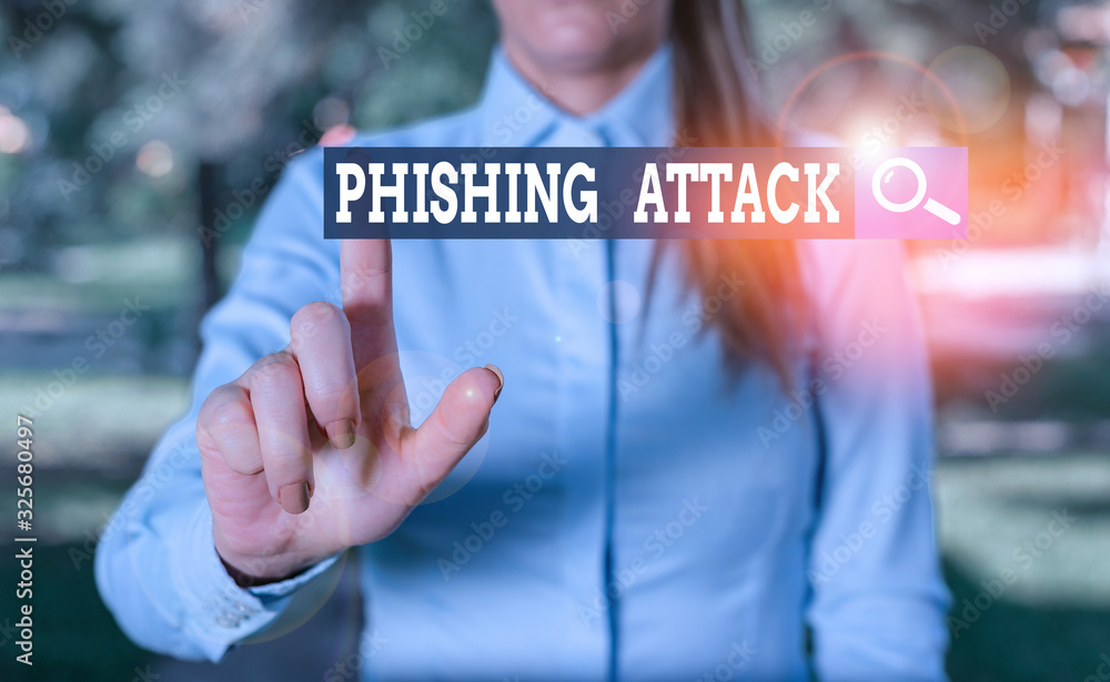 Poster writing note showing phishing attack. business concept for attempt to gain sensitive and confidentia