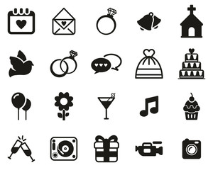 Wedding Icons Black & White Set Big
