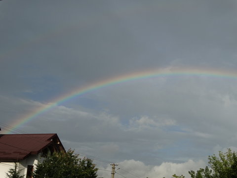 rainbow over the city