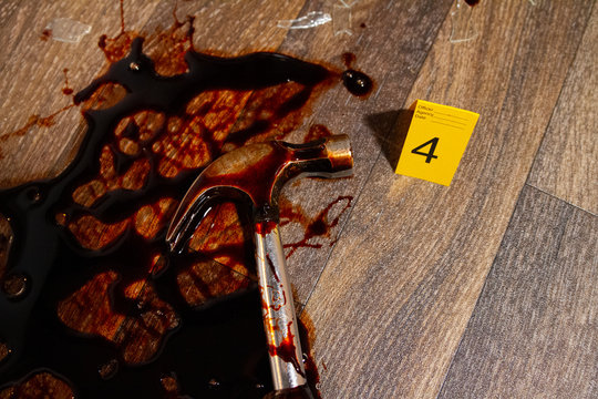 Homicide CSI Crime Scene Photography - Bloodied Weapons