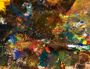 Fototapeta na wymiar Background image of oil-paint palette