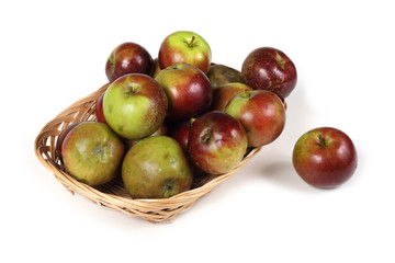 Organic apples on tray