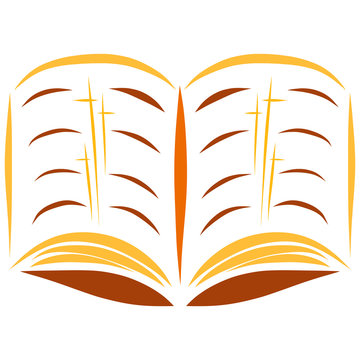 open book with gold cross clip art preview