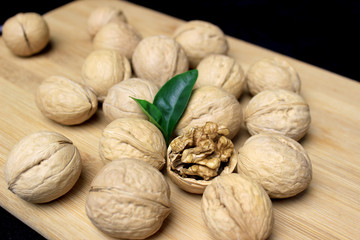 walnuts on wooden table