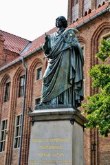 The Nicolaus Copernicus Monument in Torun - home town of astronomer Nicolaus Copernicus....