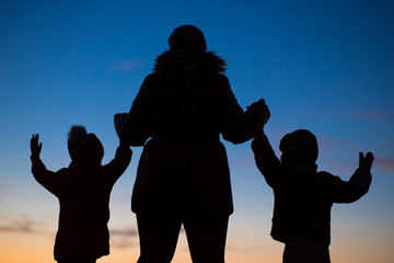 Strong woman brings up two children