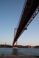 25 april bridge at sunset background