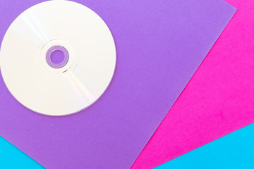 New Minimal Flat design with 80's or 90's CD Audio. Vintage modern paper flat design about 80s....