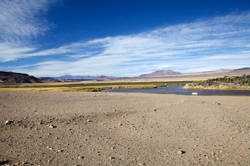 Lagoon near the Pucara de La Alumbrera at the Puna de Atacama, Argentina