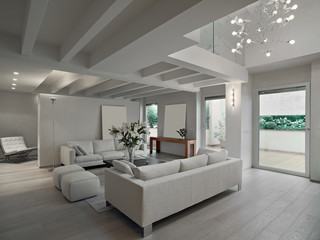 Obraz na płótnie Canvas interior shot of a modern living room