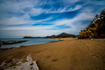 Between the sky and the cliff.