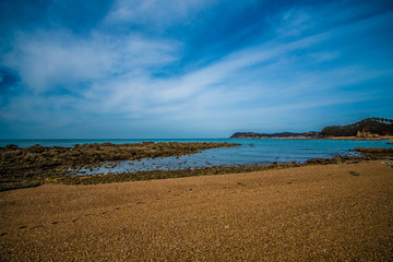 Between the sky and the cliff.