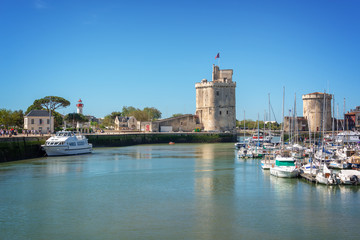 Fototapeta na wymiar View of the Old harbor of La Rochelle, France