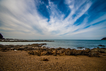 Between the sky and the cliff.