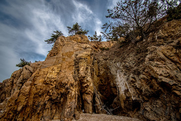 Between the sky and the cliff.