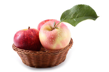 Apples and leaves