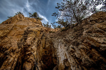 Between the sky and the cliff.