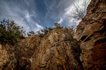 Between the sky and the cliff.