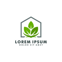 Abstract green leaf logo icon vector design. Landscape sign and symbol illustration