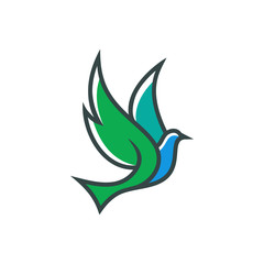 Fototapeta premium Bird logo template, Animal flying icon design vector