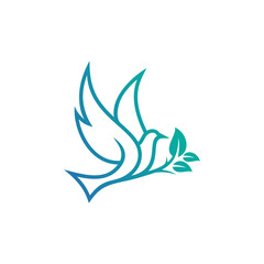 Bird logo template, Animal flying icon design vector