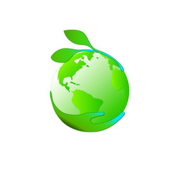 Globe with green leaves